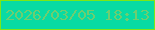 文字の大きさ：4、枠の色：7de716、背景の色：08dba3、文字の色：6dce70 無料ブログパーツのブログ時計