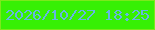 文字の大きさ：3、枠の色：7de81c、背景の色：37f004、文字の色：65b6e3 無料ブログパーツのブログ時計