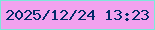文字の大きさ：2、枠の色：7de8da、背景の色：f1a2ee、文字の色：002a69 無料ブログパーツのブログ時計