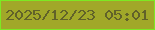 文字の大きさ：5、枠の色：7de923、背景の色：a1a829、文字の色：616229 無料ブログパーツのブログ時計