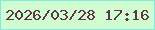 文字の大きさ：3、枠の色：7debdd、背景の色：d1fbd1、文字の色：5f3646 無料ブログパーツのブログ時計