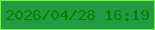 文字の大きさ：5、枠の色：7dee49、背景の色：219c43、文字の色：098204 無料ブログパーツのブログ時計