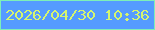 文字の大きさ：2、枠の色：7defb8、背景の色：559bff、文字の色：d5f56f 無料ブログパーツのブログ時計