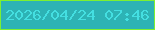 文字の大きさ：2、枠の色：7df032、背景の色：2db3b5、文字の色：44dfe1 無料ブログパーツのブログ時計