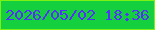 文字の大きさ：4、枠の色：7df212、背景の色：15d03e、文字の色：5431f6 無料ブログパーツのブログ時計