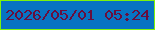 文字の大きさ：4、枠の色：7df30c、背景の色：0773c2、文字の色：680e3d 無料ブログパーツのブログ時計
