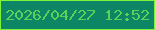 文字の大きさ：1、枠の色：7df439、背景の色：0d8666、文字の色：5ad159 無料ブログパーツのブログ時計