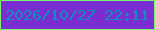 文字の大きさ：2、枠の色：7df46c、背景の色：7a2dd0、文字の色：0d8fbd 無料ブログパーツのブログ時計