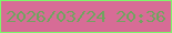 文字の大きさ：2、枠の色：7df76a、背景の色：d76c96、文字の色：70a45f 無料ブログパーツのブログ時計