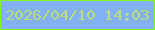 文字の大きさ：3、枠の色：7df917、背景の色：82b1f4、文字の色：badd7e 無料ブログパーツのブログ時計