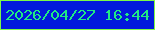 文字の大きさ：2、枠の色：7df945、背景の色：0219dc、文字の色：20ea83 無料ブログパーツのブログ時計