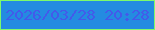 文字の大きさ：4、枠の色：7dfa6c、背景の色：248be1、文字の色：435aea 無料ブログパーツのブログ時計