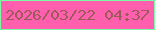 文字の大きさ：2、枠の色：7dfba6、背景の色：ff5fac、文字の色：9b5b5a 無料ブログパーツのブログ時計