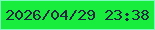 文字の大きさ：3、枠の色：7dfbbe、背景の色：18ed3e、文字の色：1f2543 無料ブログパーツのブログ時計