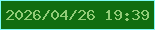 文字の大きさ：2、枠の色：7dfbf7、背景の色：106d10、文字の色：91cc77 無料ブログパーツのブログ時計
