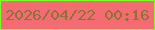 文字の大きさ：5、枠の色：7dfd2a、背景の色：f26c72、文字の色：8f6f3a 無料ブログパーツのブログ時計