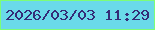 文字の大きさ：3、枠の色：7dfd77、背景の色：6adae9、文字の色：352c77 無料ブログパーツのブログ時計