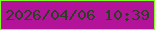 文字の大きさ：4、枠の色：7dfe27、背景の色：b21398、文字の色：2c3f24 無料ブログパーツのブログ時計