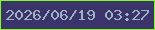 文字の大きさ：3、枠の色：7dff1d、背景の色：3b346b、文字の色：9eb4c3 無料ブログパーツのブログ時計