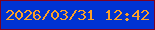 文字の大きさ：3、枠の色：7e0122、背景の色：0033d2、文字の色：fba027 無料ブログパーツのブログ時計