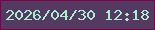 文字の大きさ：3、枠の色：7e024a、背景の色：543a61、文字の色：a8efd1 無料ブログパーツのブログ時計