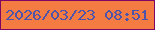 文字の大きさ：1、枠の色：7e0563、背景の色：f47b42、文字の色：4d54aa 無料ブログパーツのブログ時計