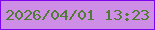 文字の大きさ：4、枠の色：7e05ed、背景の色：ce8ee5、文字の色：507b33 無料ブログパーツのブログ時計