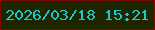 文字の大きさ：2、枠の色：7e0709、背景の色：1e2600、文字の色：1cc7d1 無料ブログパーツのブログ時計