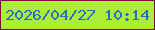 文字の大きさ：2、枠の色：7e0b39、背景の色：abed39、文字の色：286dc6 無料ブログパーツのブログ時計