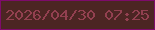 文字の大きさ：2、枠の色：7e0b6b、背景の色：4c2523、文字の色：924050 無料ブログパーツのブログ時計