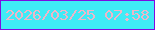 文字の大きさ：2、枠の色：7e0be1、背景の色：3febf6、文字の色：efb6c8 無料ブログパーツのブログ時計