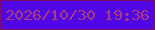 文字の大きさ：4、枠の色：7e0e66、背景の色：5006e5、文字の色：aa3c7b 無料ブログパーツのブログ時計