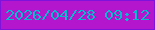 文字の大きさ：2、枠の色：7e13dc、背景の色：b316cc、文字の色：07b9cc 無料ブログパーツのブログ時計