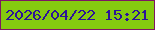 文字の大きさ：5、枠の色：7e1563、背景の色：85ca0f、文字の色：2c1399 無料ブログパーツのブログ時計