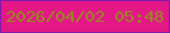 文字の大きさ：2、枠の色：7e19ab、背景の色：e31786、文字の色：978b1e 無料ブログパーツのブログ時計