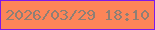 文字の大きさ：3、枠の色：7e19ea、背景の色：fd8559、文字の色：8e7f75 無料ブログパーツのブログ時計