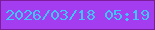 文字の大きさ：4、枠の色：7e1d9b、背景の色：a43def、文字の色：40c4fe 無料ブログパーツのブログ時計