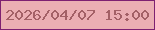 文字の大きさ：3、枠の色：7e2071、背景の色：ebaeb3、文字の色：a36066 無料ブログパーツのブログ時計