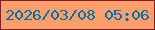 文字の大きさ：3、枠の色：7e212b、背景の色：fc9f6c、文字の色：0171a6 無料ブログパーツのブログ時計