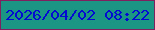 文字の大きさ：2、枠の色：7e215e、背景の色：1c9684、文字の色：030bd3 無料ブログパーツのブログ時計