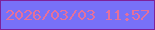 文字の大きさ：4、枠の色：7e2199、背景の色：7871f7、文字の色：e6709a 無料ブログパーツのブログ時計