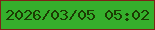 文字の大きさ：2、枠の色：7e2218、背景の色：35af2c、文字の色：1c3c03 無料ブログパーツのブログ時計