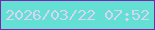 文字の大きさ：3、枠の色：7e23ae、背景の色：64dfd3、文字の色：d7d5f1 無料ブログパーツのブログ時計