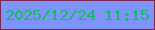 文字の大きさ：3、枠の色：7e264e、背景の色：7d95fb、文字の色：14bd5b 無料ブログパーツのブログ時計