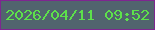 文字の大きさ：5、枠の色：7e2690、背景の色：51646e、文字の色：5de14b 無料ブログパーツのブログ時計