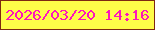 文字の大きさ：5、枠の色：7e2811、背景の色：fefc48、文字の色：fd17bb 無料ブログパーツのブログ時計
