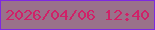 文字の大きさ：3、枠の色：7e29e0、背景の色：9a718a、文字の色：d02168 無料ブログパーツのブログ時計
