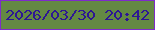 文字の大きさ：3、枠の色：7e2bca、背景の色：648943、文字の色：2d1794 無料ブログパーツのブログ時計