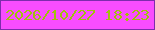 文字の大きさ：3、枠の色：7e2cac、背景の色：f94dfe、文字の色：a0c00c 無料ブログパーツのブログ時計