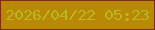 文字の大きさ：1、枠の色：7e2d07、背景の色：b98906、文字の色：b8b71f 無料ブログパーツのブログ時計